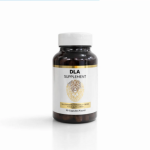 DLAClinical hair care supplement bottle with 90 capsules for scalp and hair support on a light background